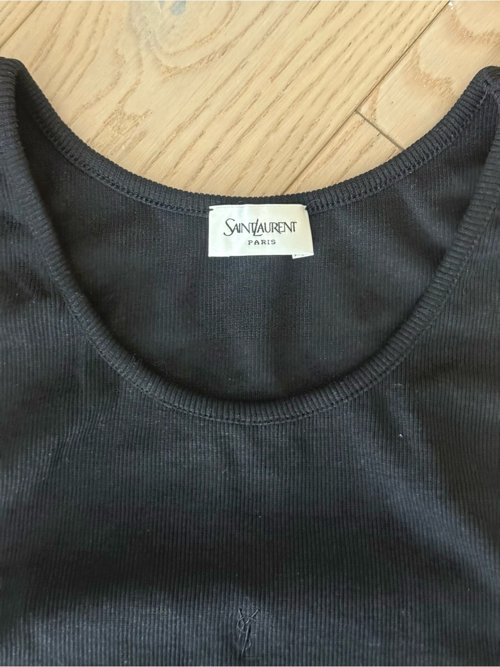 Saint Laurent Black Slim Ribbed Tank - Picture 6 of 7